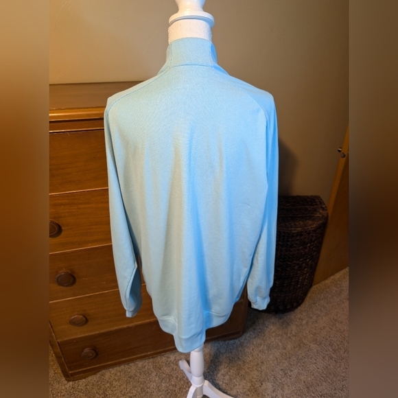 ADIDAS Golf Men’s Quarter Zip Powder Blue Pullover Size Large - Picture 7 of 10